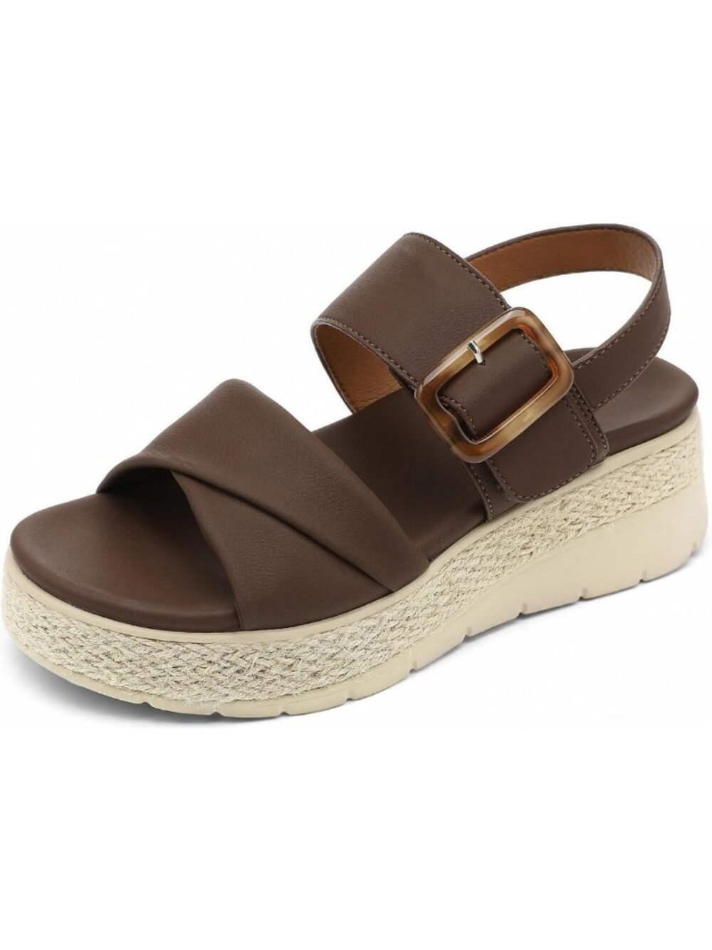 Comfortable Low Wedge Platform Sandals | Espadrille Style with Arch Support